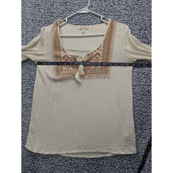 Billabong Boho Blouse Size S Fairy Cottagecore Peasant Western Bell Sleeve Cream - Picture 11 of 13